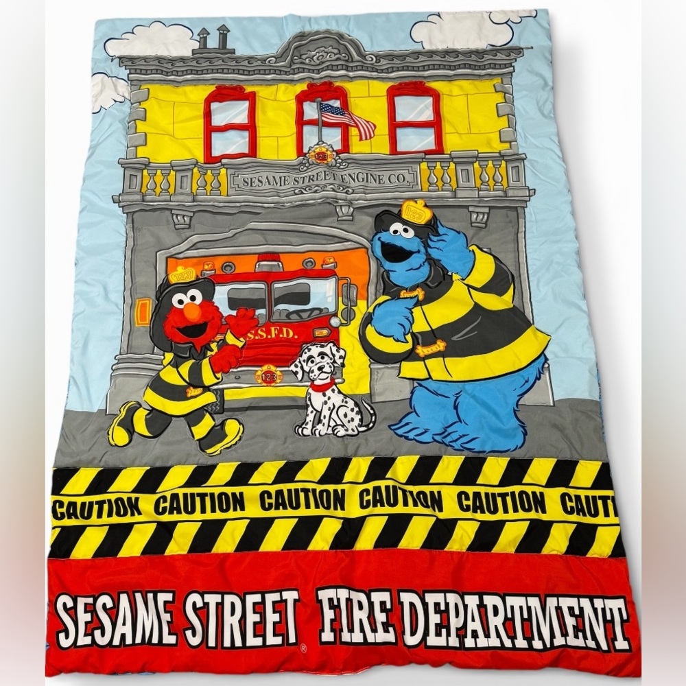 Sesame Street Toddler Comforter Blanket Elmo Cookie Monster fire department